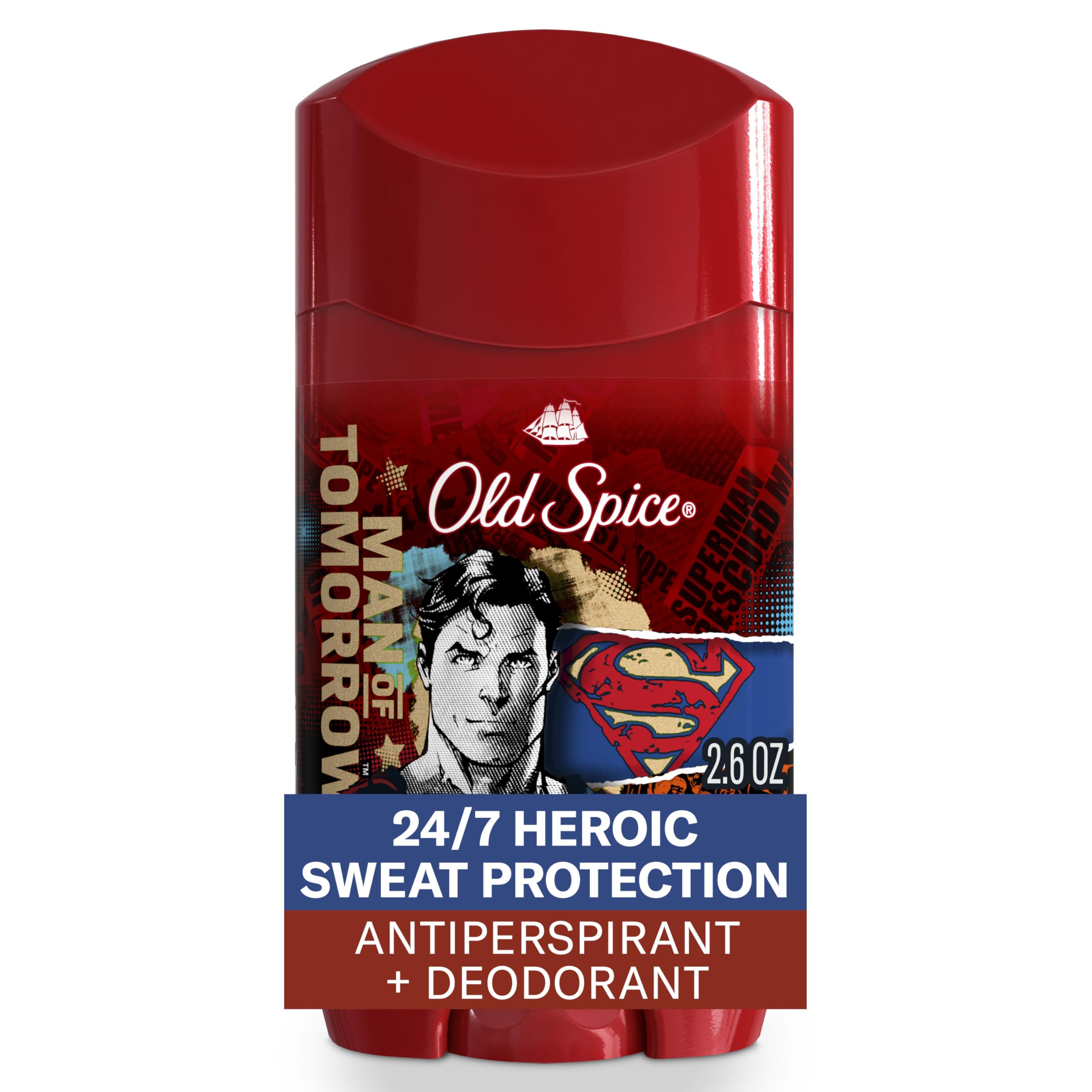 Old Spice Antiperspirant and Deodorant for Men, 24/7 Freshness & Lasting Scent, 24/7 Long Lasting Sweat & Odor Protection, Smell Like a Hero, Superman, Bright Citrus and Cosmos Scent, 2.6 oz