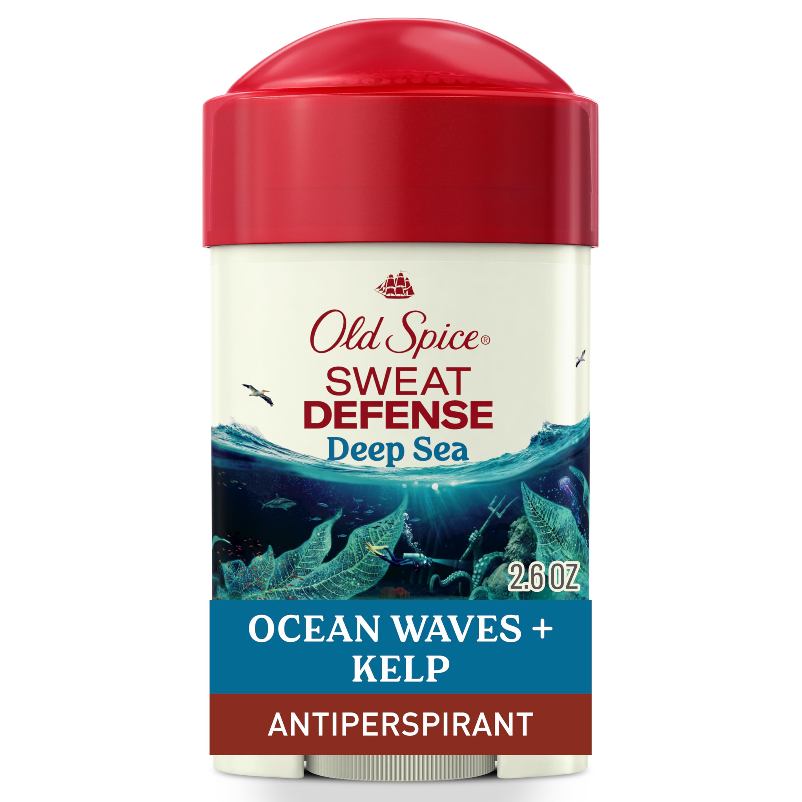 Old Spice Sweat Defense Antiperspirant & Deodorant for Men, 24/7 Ultimate Sweat Protection, Long Lasting Scent, Soft Solid, Deep Sea Scent, 2.6 oz